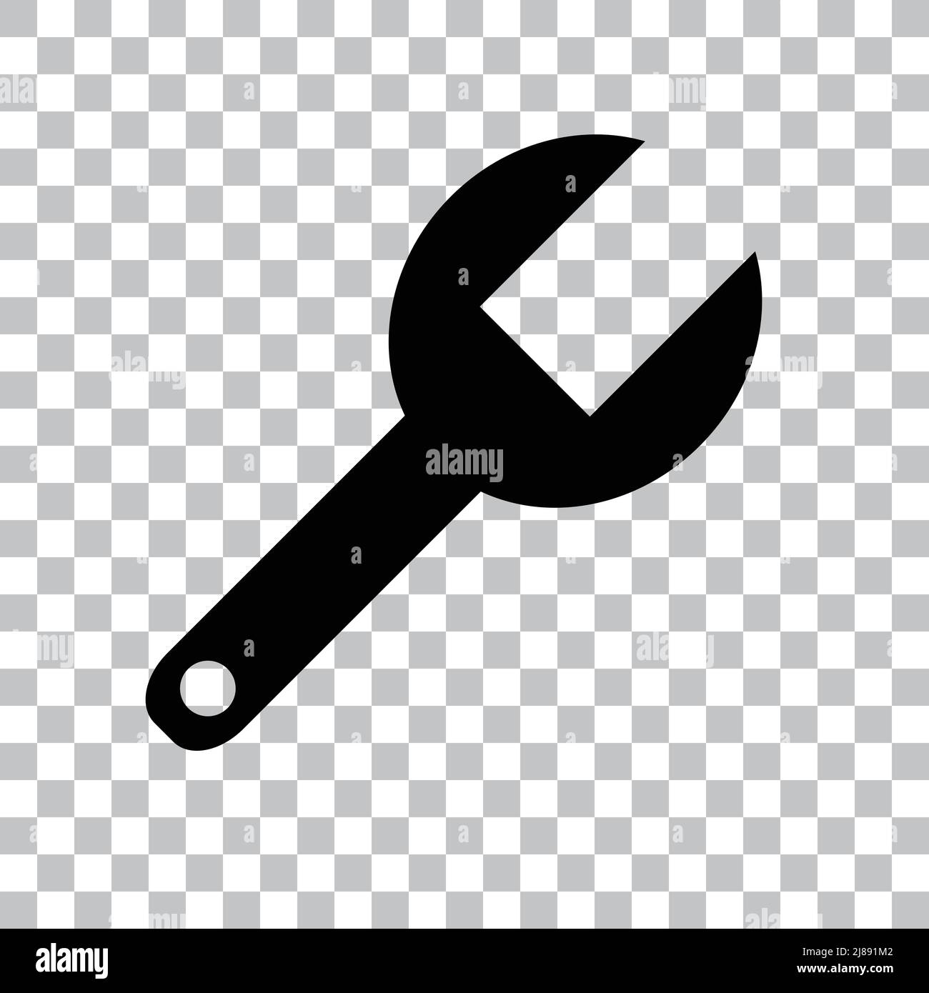 A wrench icon on a transparent background. Spanner Vector. Editable vector. Stock Vector