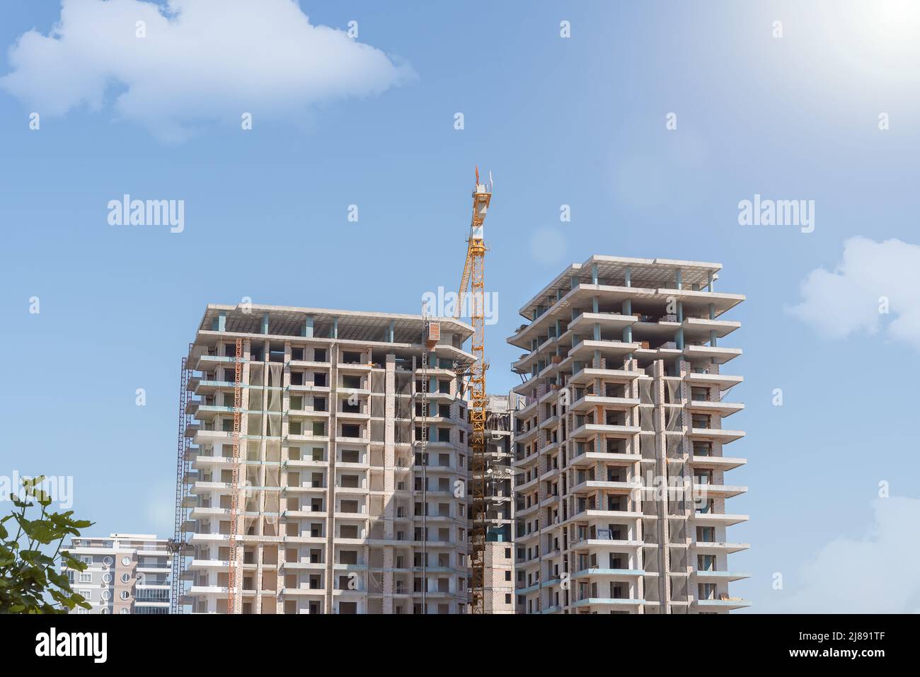 Crane work at a construction site in Alanya, Turkey Stock Photo Alamy