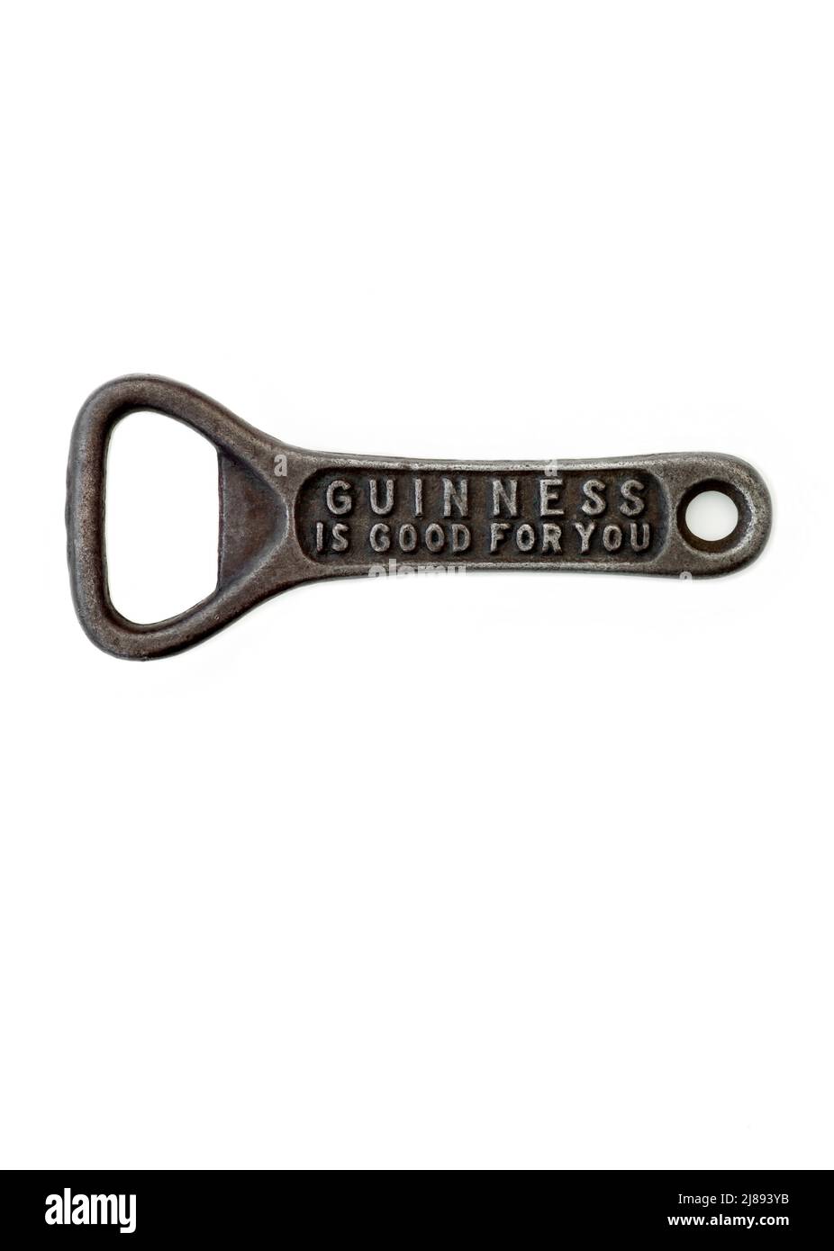 Guinness Bottle Opener with the caption ' Guinness is Good for You' Stock Photo