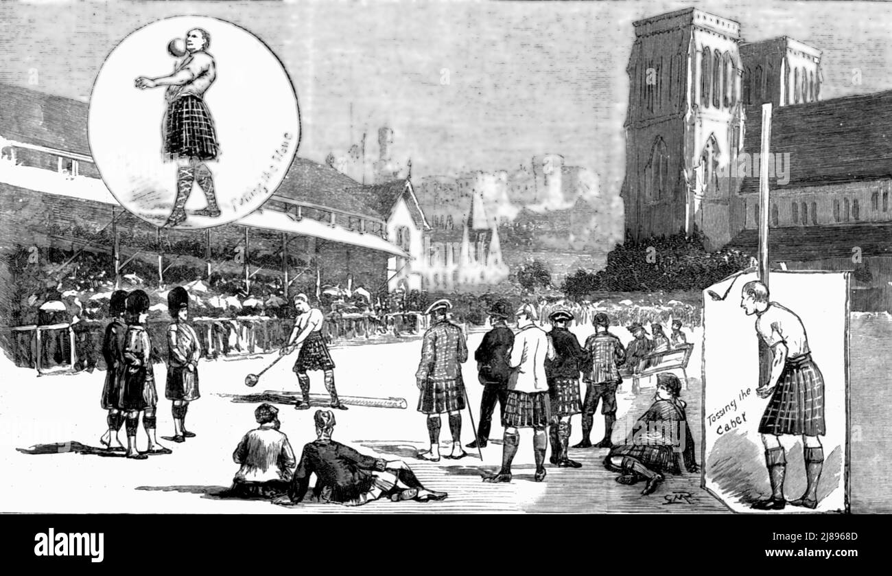 ''The Highland Games--Hundredth Anniversary at Inverness Scotland', 1888. From, 'The Graphic. An Illustrated Weekly Newspaper Volume 38. July to December, 1888'. Stock Photo