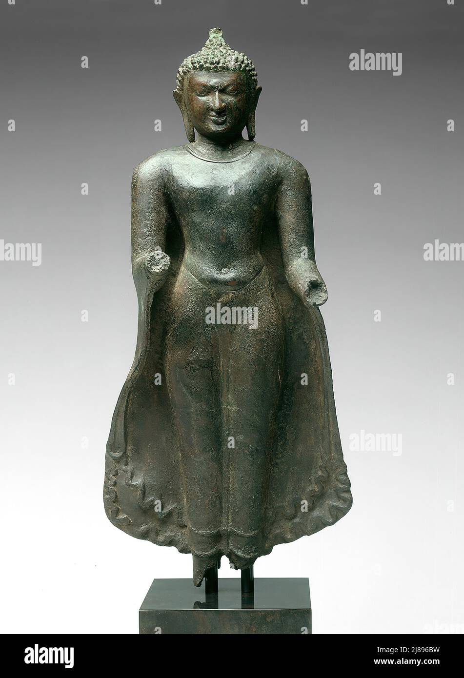 Standing Buddha, Pagan period, 11th/12th century. Stock Photo