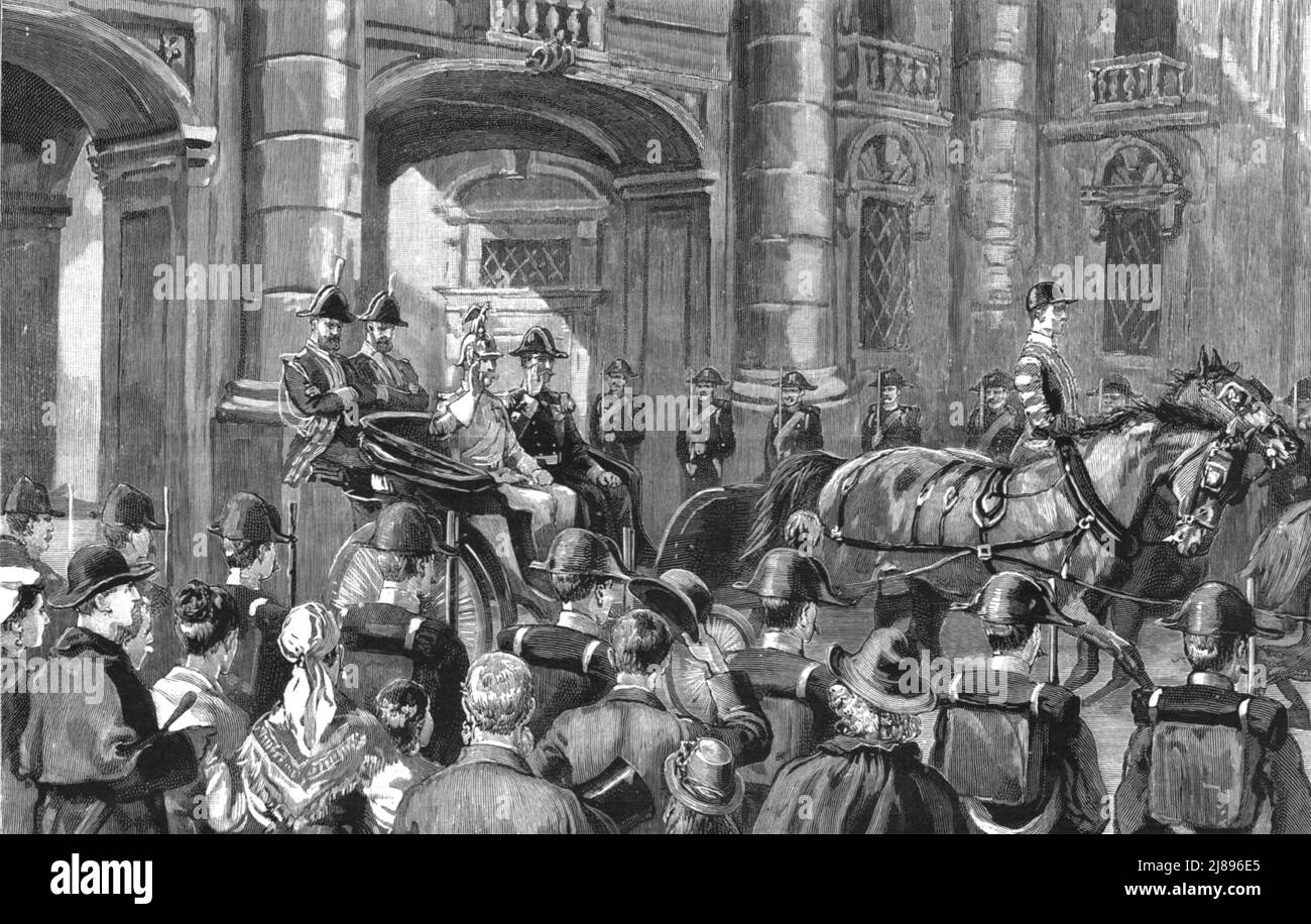 ''The Visit of the German Emperor to Rome; The Emperor and Prince Henry leaving the Vatican after their visit to the Pope', 1888. From, 'The Graphic. An Illustrated Weekly Newspaper Volume 38. July to December, 1888'. Stock Photo