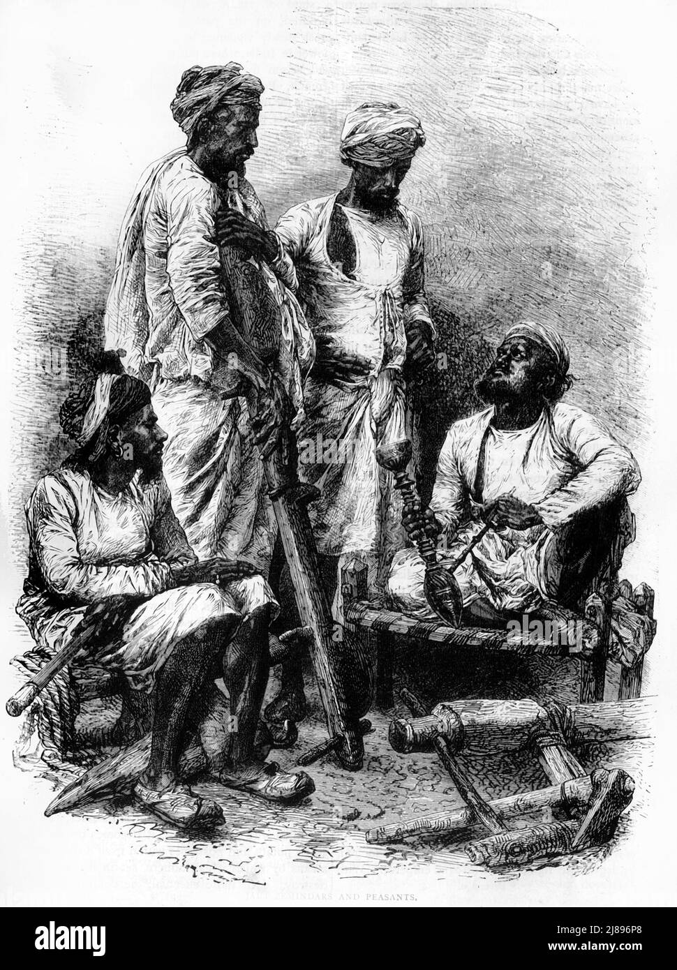 'Jaut Zemindars and Peasants', c1891. From &quot;Cassell's Illustrated History of India Vol. I.&quot;, by James Grant. [Cassell Petter &amp; Galpin, London, Paris and New York] Stock Photo