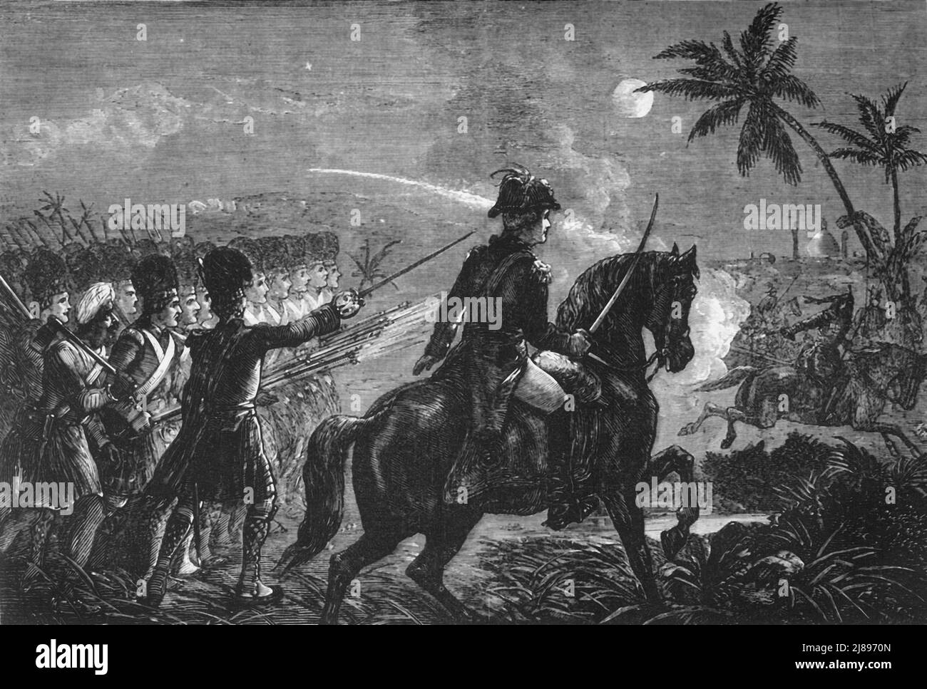'Charge of the Highlanders at Seringapatam', c1891. From &quot;Cassell's Illustrated History of India Vol. I.&quot;, by James Grant. [Cassell Petter &amp; Galpin, London, Paris and New York] Stock Photo