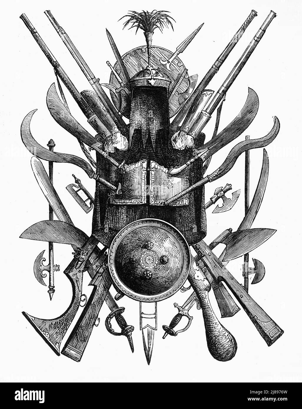 'Group of Indian Weapons of War', c1891. From "Cassell's Illustrated