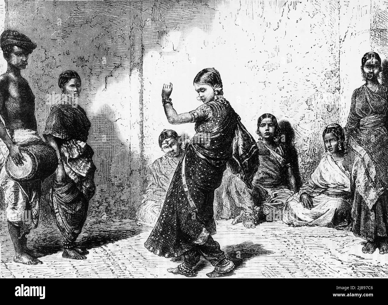 'Dancing Girls of Bombay', c1891. From &quot;Cassell's Illustrated History of India Vol. I.&quot;, by James Grant. [Cassell Petter &amp; Galpin, London, Paris and New York] Stock Photo