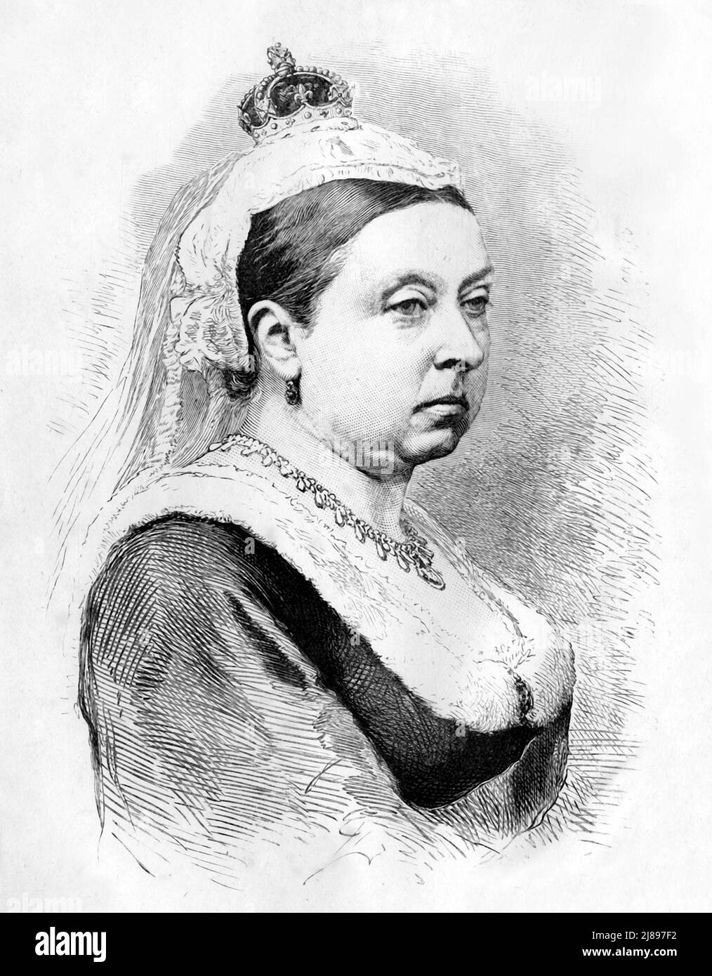 'Victoria, Queen of England and Empress of India', c1891. From &quot;Cassell's Illustrated History of India Vol. II.&quot;, by James Grant. [Cassell Petter &amp; Galpin, London, Paris and New York] Stock Photo