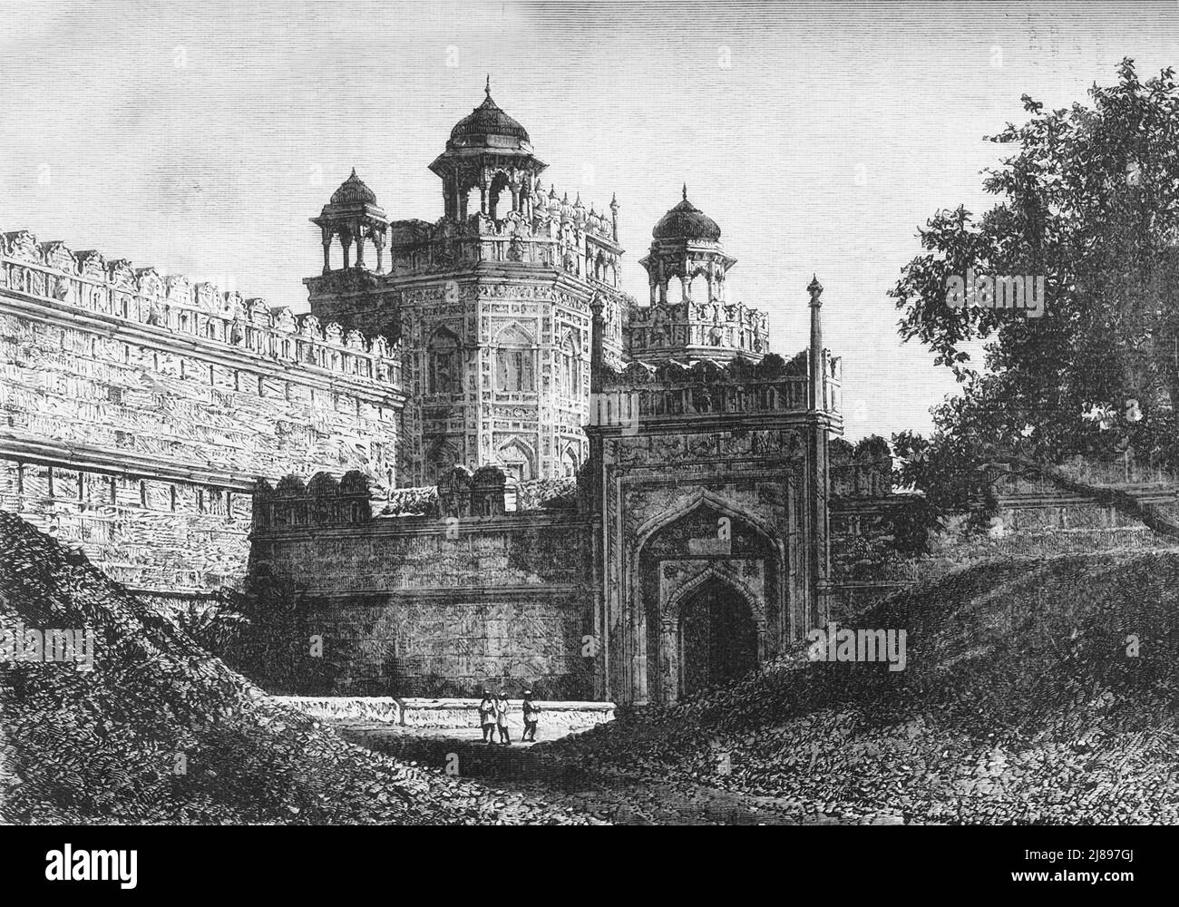 'View of the Principal Gate of the Palace of the Padishahs, Delhi', c1891. From &quot;Cassell's Illustrated History of India Vol. II.&quot;, by James Grant. [Cassell Petter &amp; Galpin, London, Paris and New York] Stock Photo