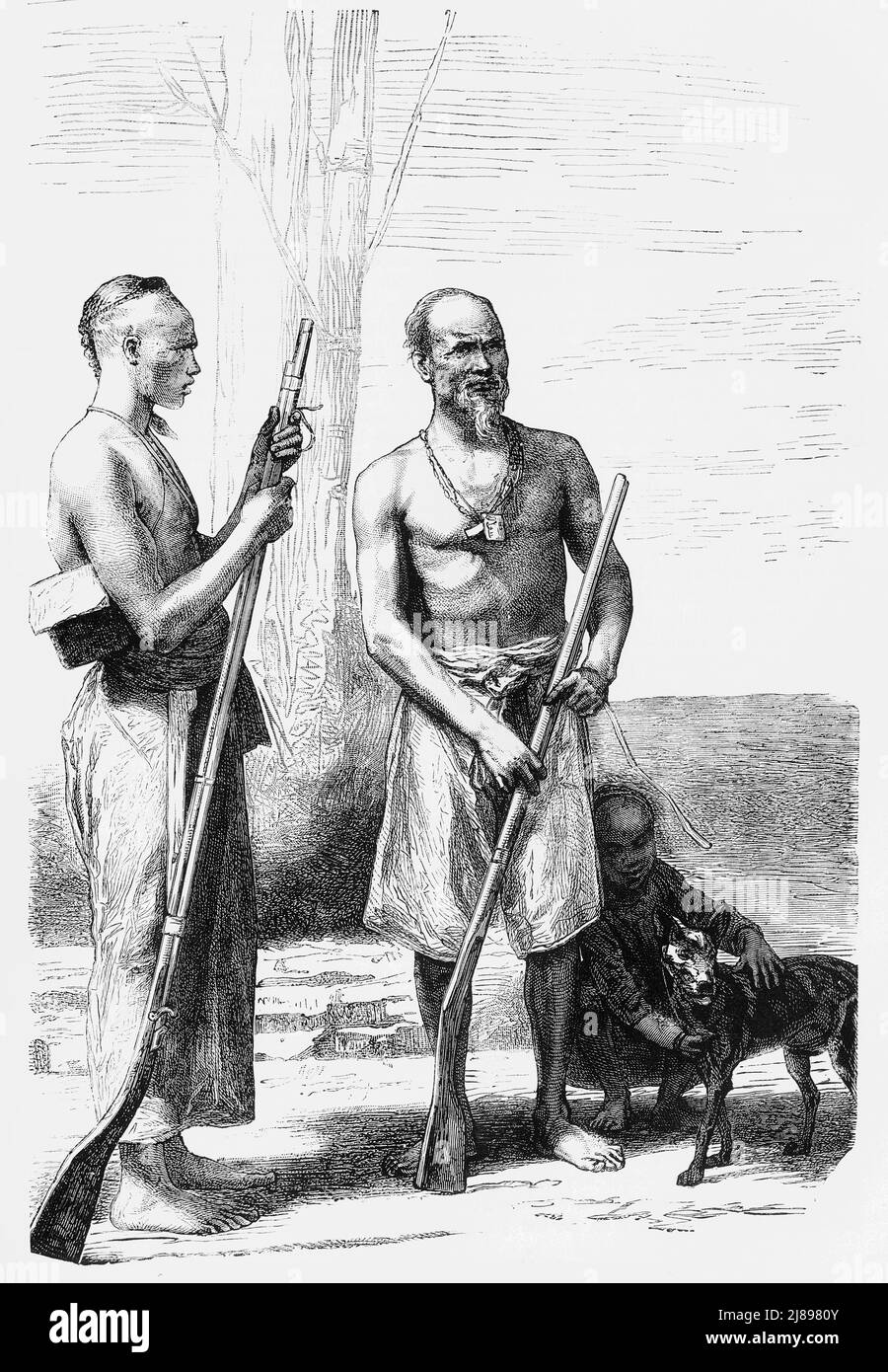 'Chinese Mountaineers', c1891. From &quot;Cassell's Illustrated History of India Vol. II.&quot;, by James Grant. [Cassell Petter &amp; Galpin, London, Paris and New York] Stock Photo