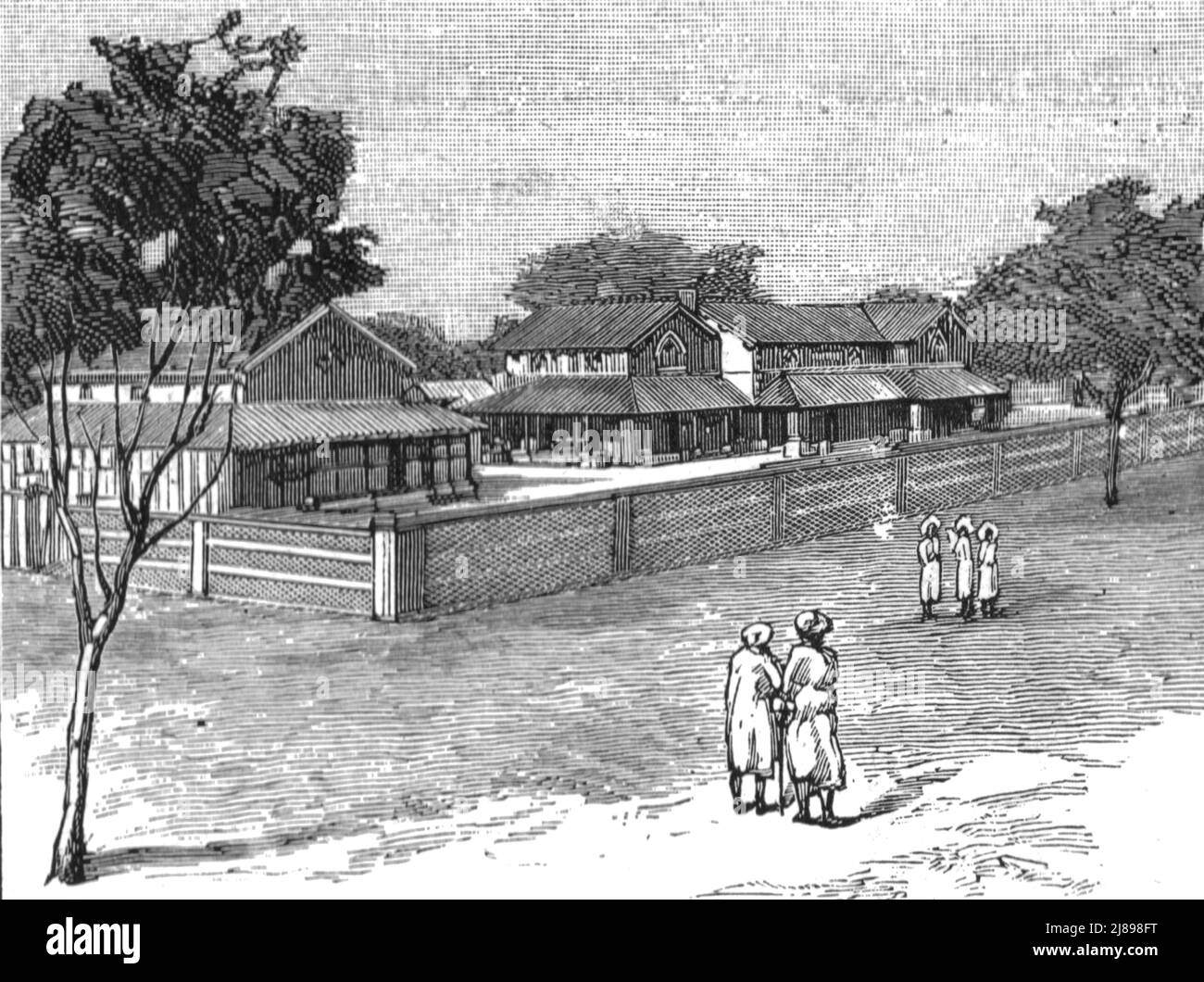 ''New Hospitals in India; The Dufferin Hospital, Nagpur, built by the Central Province Branch', 1888. From, 'The Graphic. An Illustrated Weekly Newspaper Volume 38. July to December, 1888'. Stock Photo