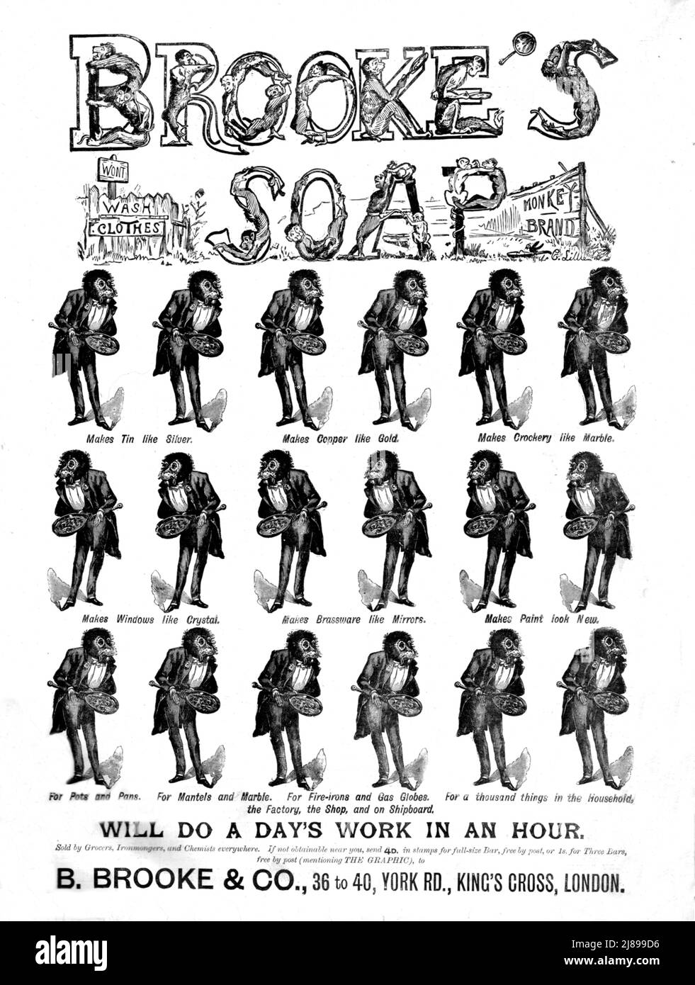 '' Brook's Soap', 1890. Stock Photo