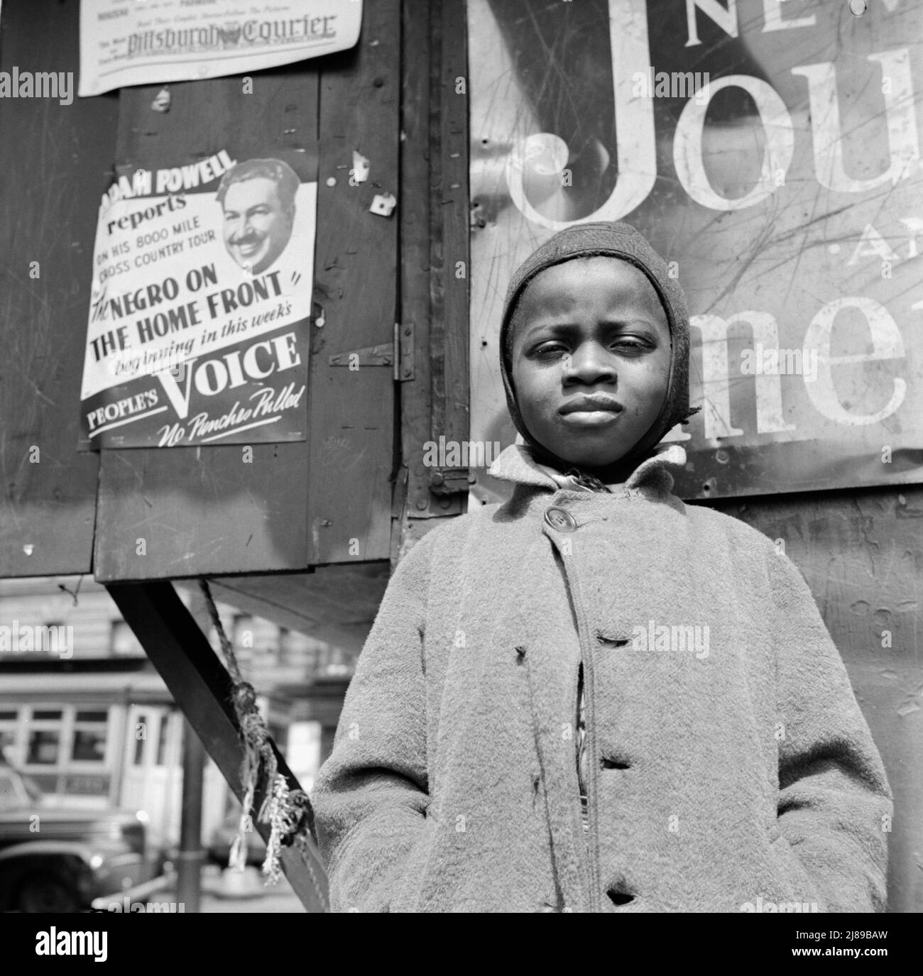 New York, New York. A Harlem newsboy. Stock Photo