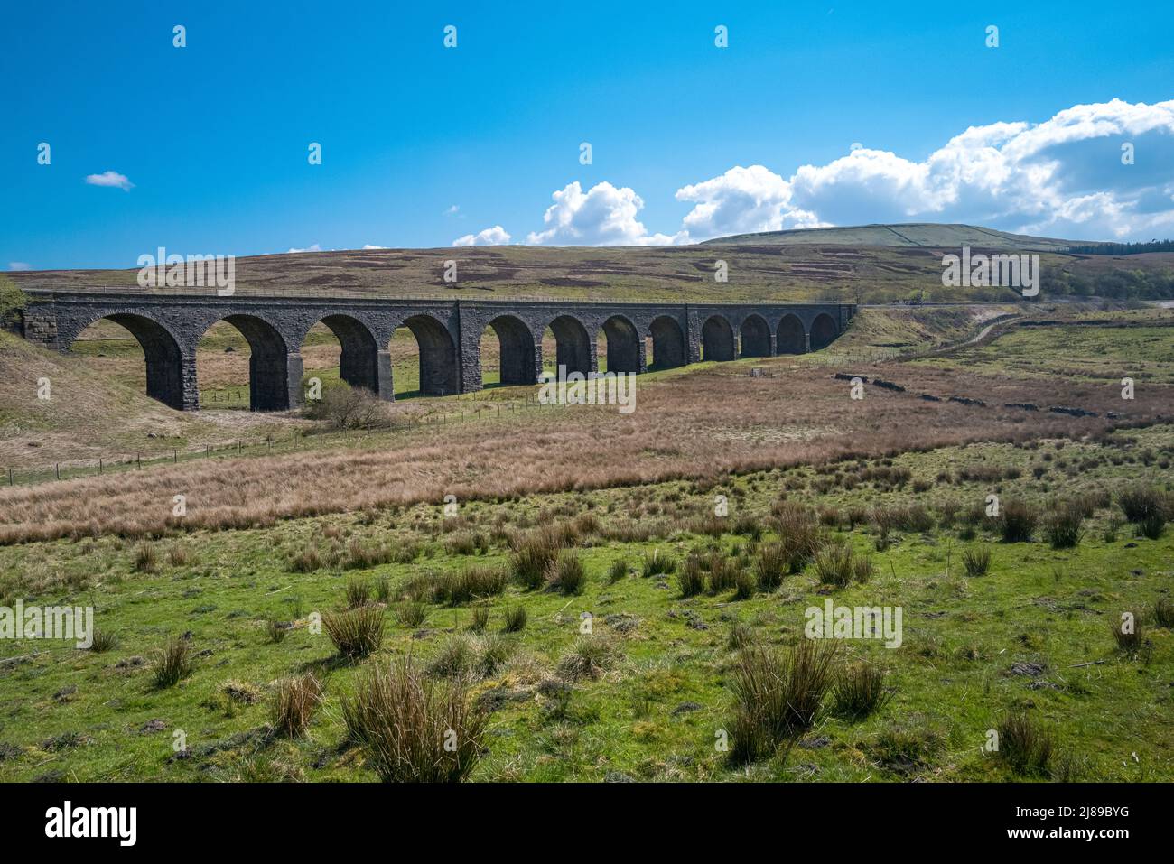 Railway viaduct near Garsdale Station in Dentdale Cumbria Stock Photo