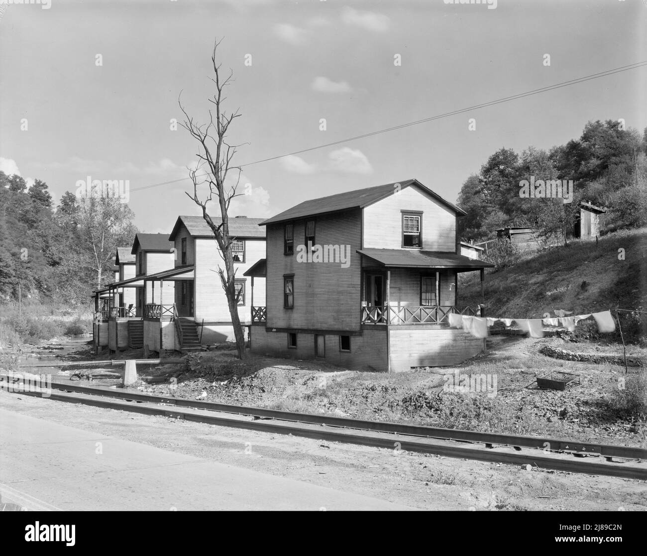 Scott's Run mining camps near Morgantown, West Virginia. Company houses. Stock Photo