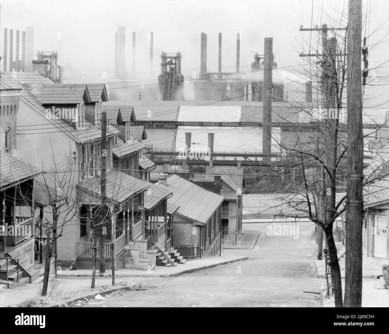Bethlehem houses and steel mill. Pennsylvania. Stock Photo