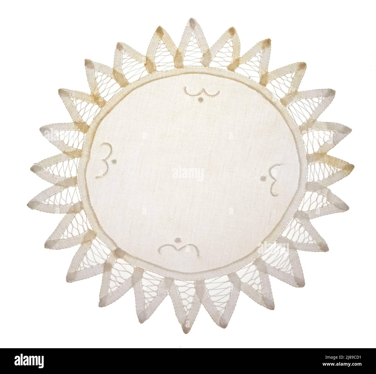 White hand crochet doily Stock Photo