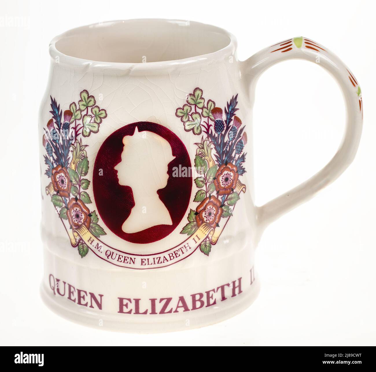 Jubilee mug 1952-1977 Stock Photo