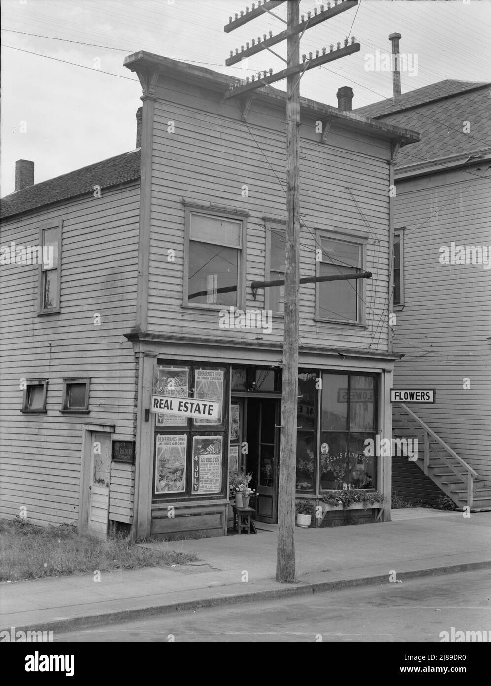 Western Washington, Grays Harbor County, Elma. Note type architecture, very common in western Washington. Stock Photo