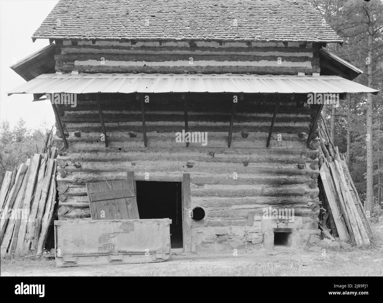Tobacco barn ready for "putting in". Person County, North Carolina