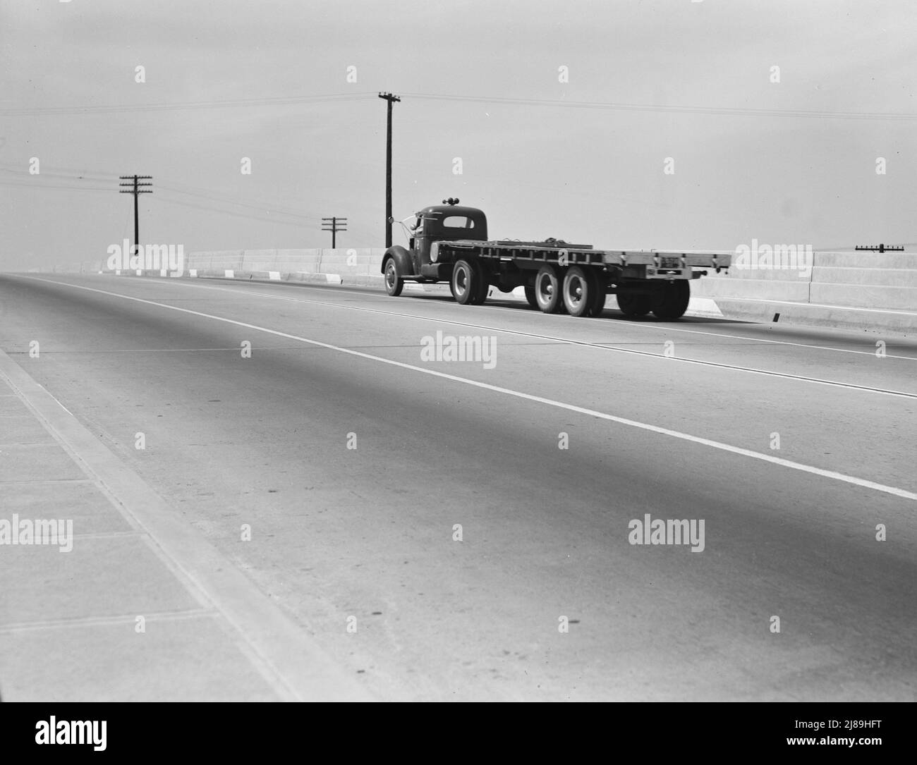 Between Tulare and Fresno. Overpass on U.S. 99. California. Stock Photo