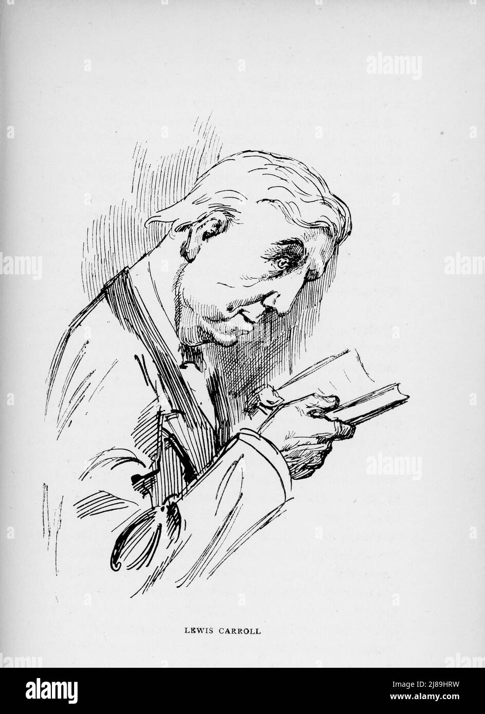 Lewis Carroll (1832-1898), 1924. By Harry Furniss (1854-1925). Charles Lutwidge Dodgson (1832-1898), better known by his pen name Lewis Carroll, English author, poet and mathematician. Stock Photo