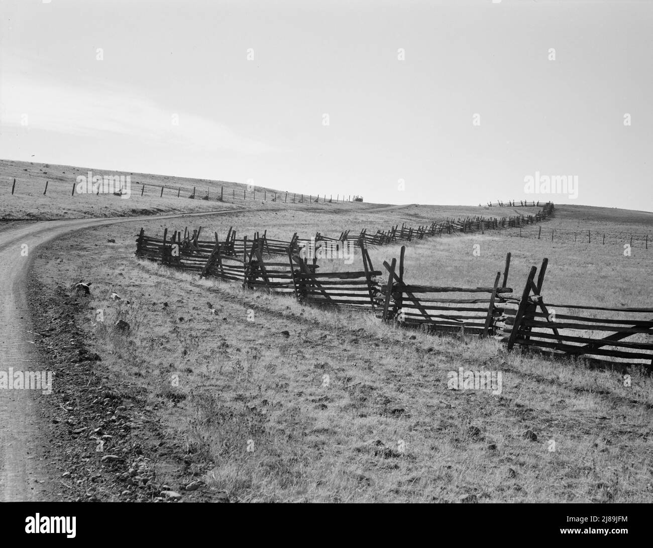 Road going up Squaw Creek Valley, leaving Ola. Fence was built in 1890