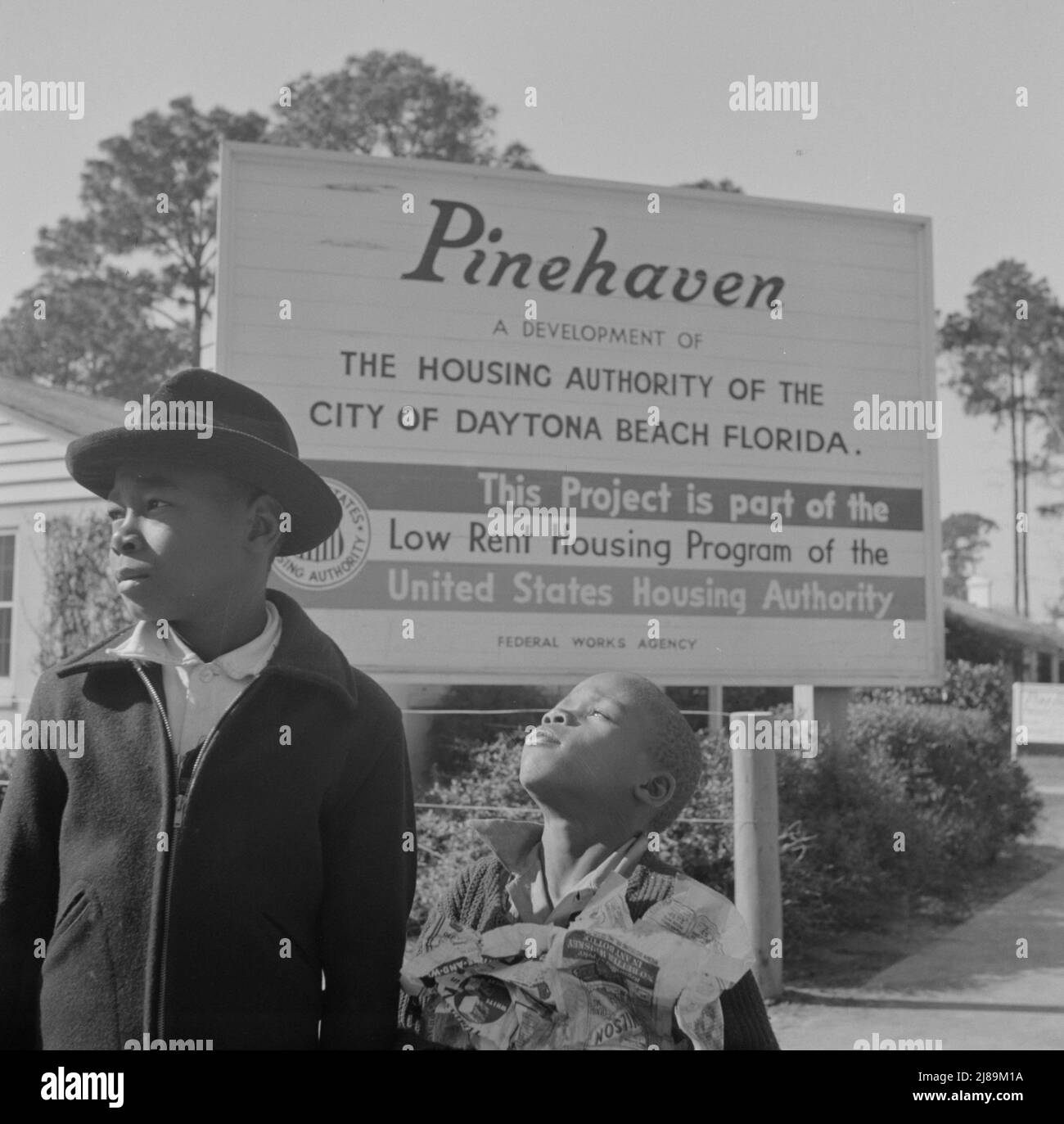 Daytona Beach, Florida. Two children living in low rent housing project near BethuneCookman