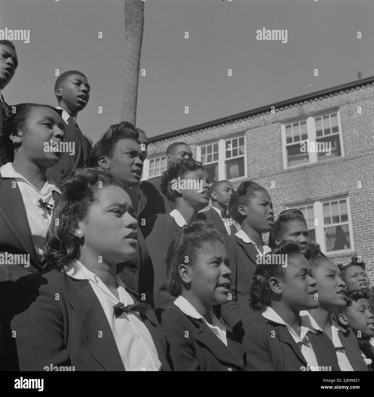 Daytona Beach, Florida. Bethune-Cookman College. Student choir singing on the campus. Stock Photo