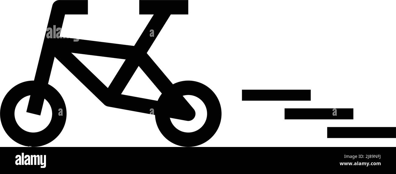 Bicycle icon on the move. Editable vector. Stock Vector