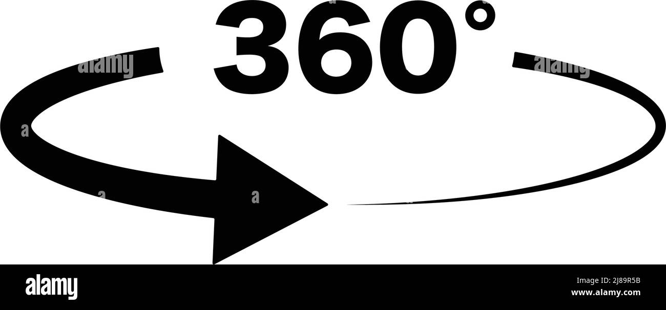 Angle 360 degrees sign icon. Editable vector. Stock Vector
