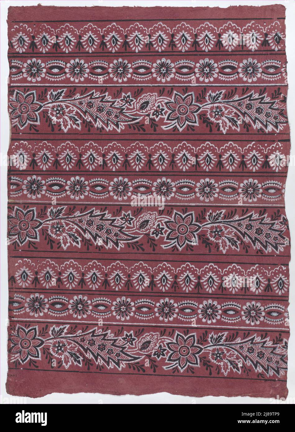 Sheet with three borders with paisley and floral patterns, late 18th ...