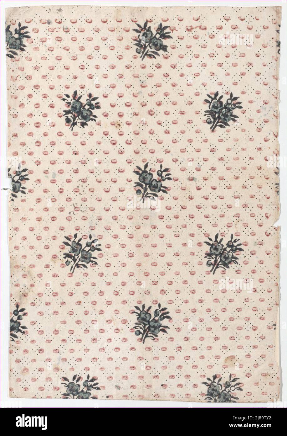Sheet with an overall floral and dot pattern, late 18th-mid-19th ...