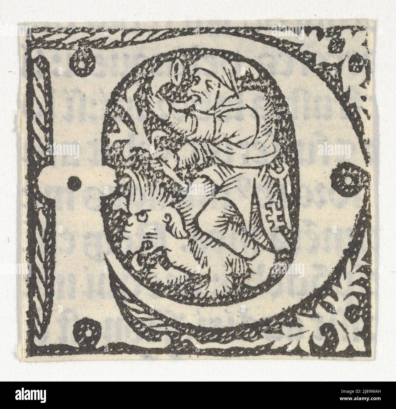 Decorated Roman alphabet, ca. 1499. Stock Photo