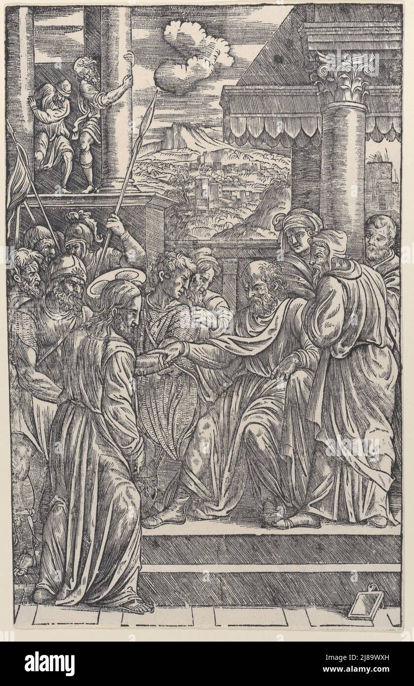 Christ before Pilate, from a series of sixteen prints of the Passion of Christ, 1538. Stock Photo