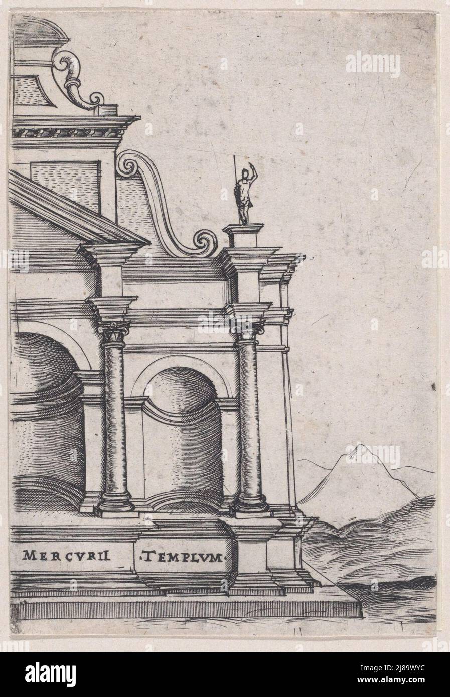 Mercurii Templum (Views of Ancient Roman Temples and Arches), 1535-40. Stock Photo