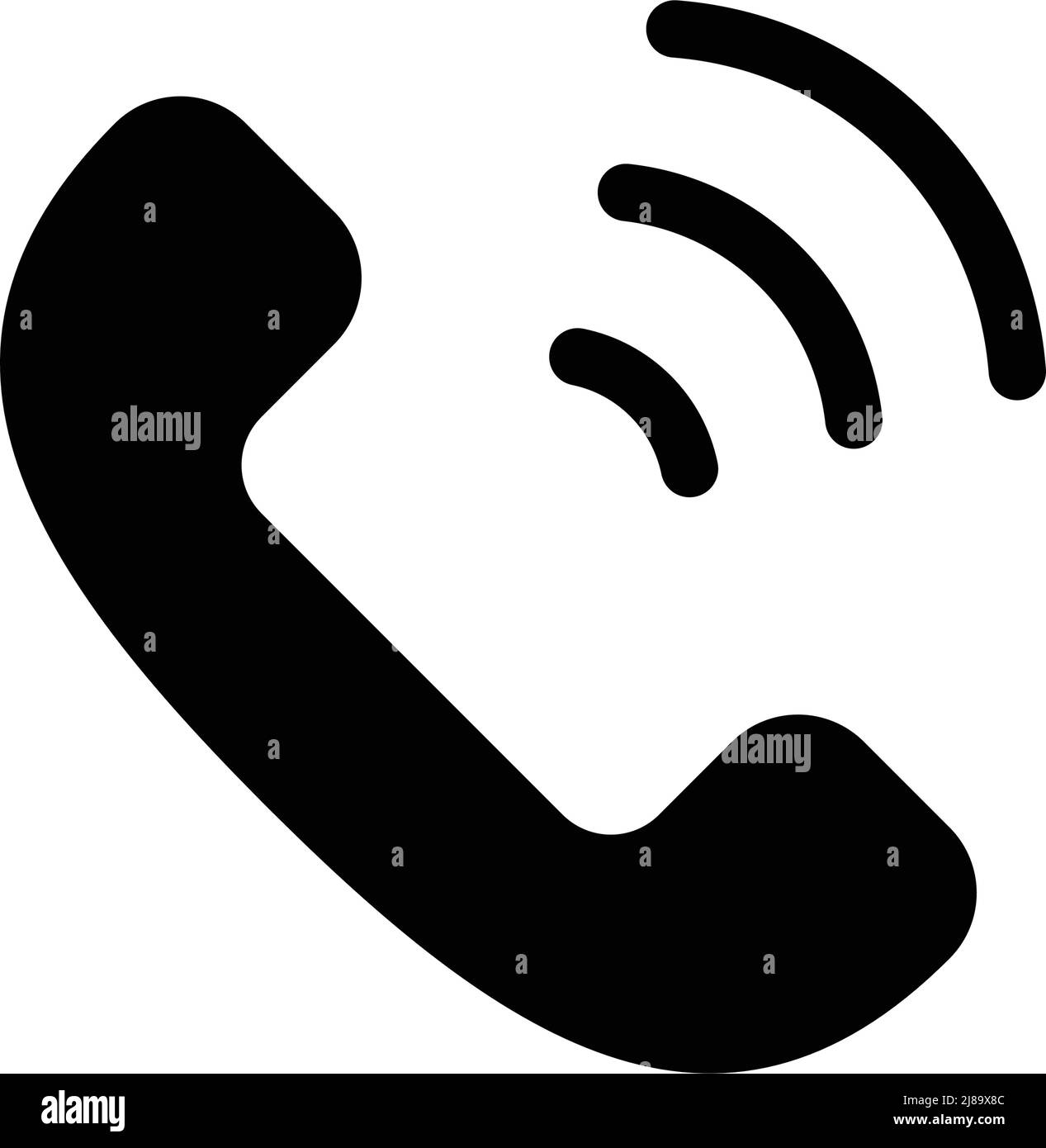 Silhouette icon of a phone on a call. Editable vector. Stock Vector