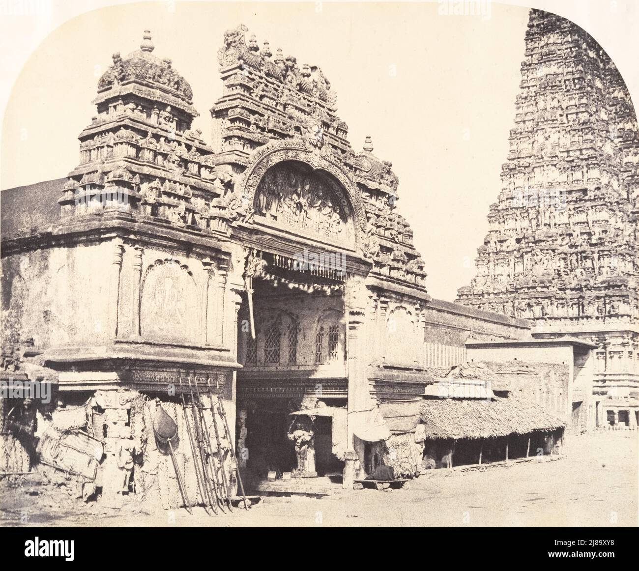 Entrance to the Temple of Minakshi in the Great Pagoda, January-March 1858. Stock Photo