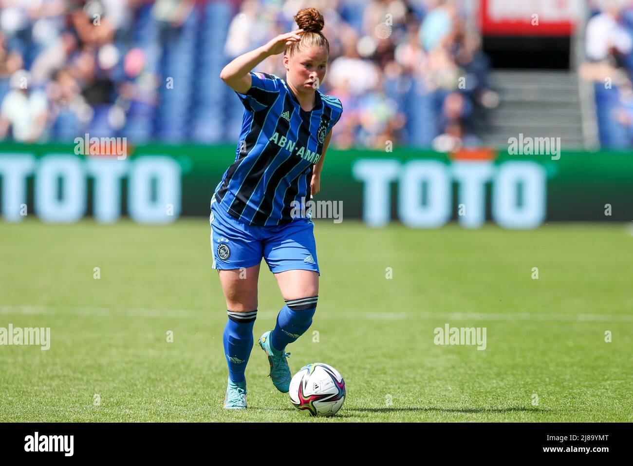 ROTTERDAM, NETHERLANDS - MAY 14: Nikita Tromp of Ajax during the Pure Energie Eredivisie Vrouwen match between Feyenoord and Ajax at Stadion de Kuip on May 14, 2022 in Rotterdam, Netherlands (Photo by Hans van der Valk/Orange Pictures) Stock Photo