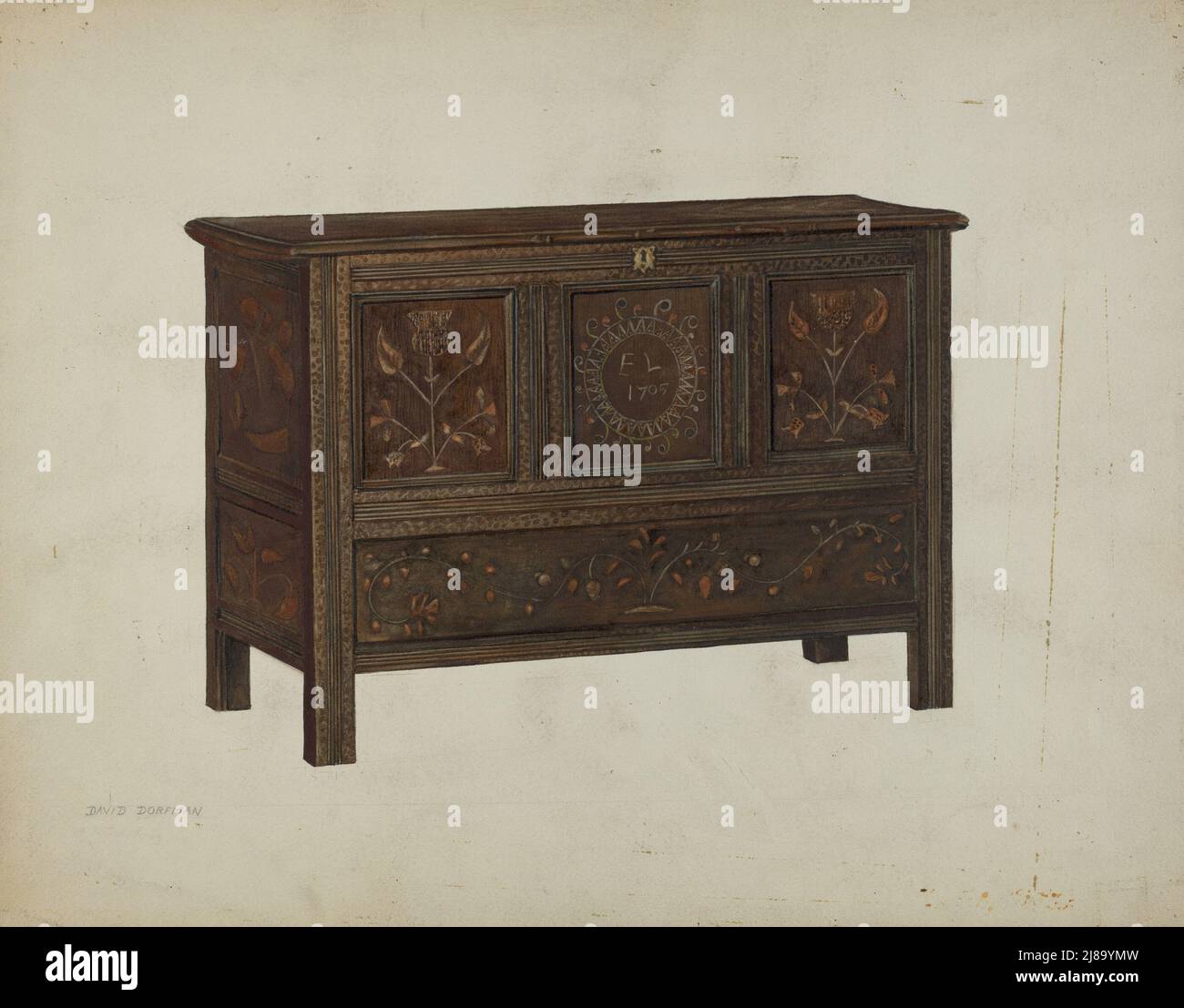 Pa. German Chest, c. 1940 Stock Photo Alamy