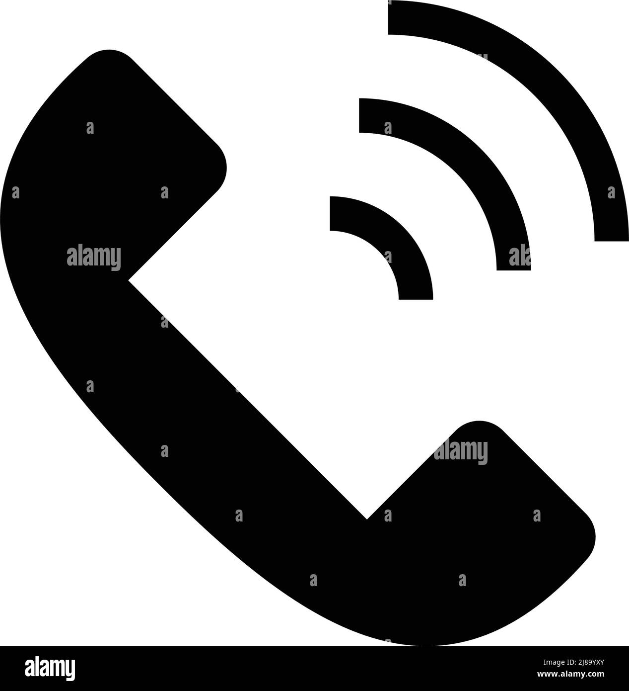 Black phone silhouette icon. Editable vector. Stock Vector