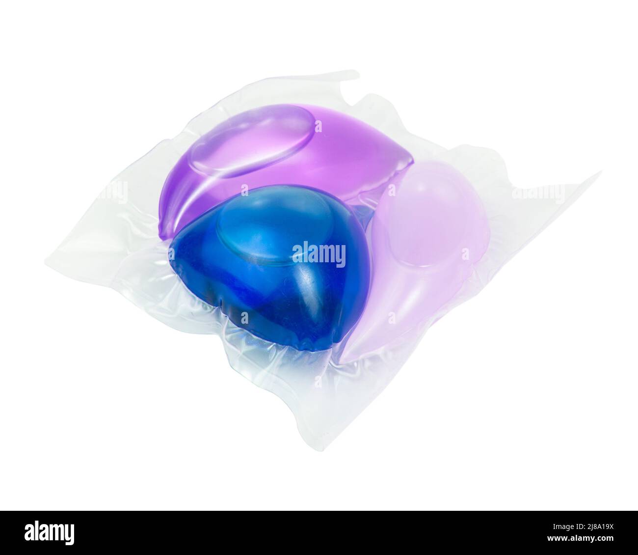 Washing gel capsule liquid powder pods isolated on the white background