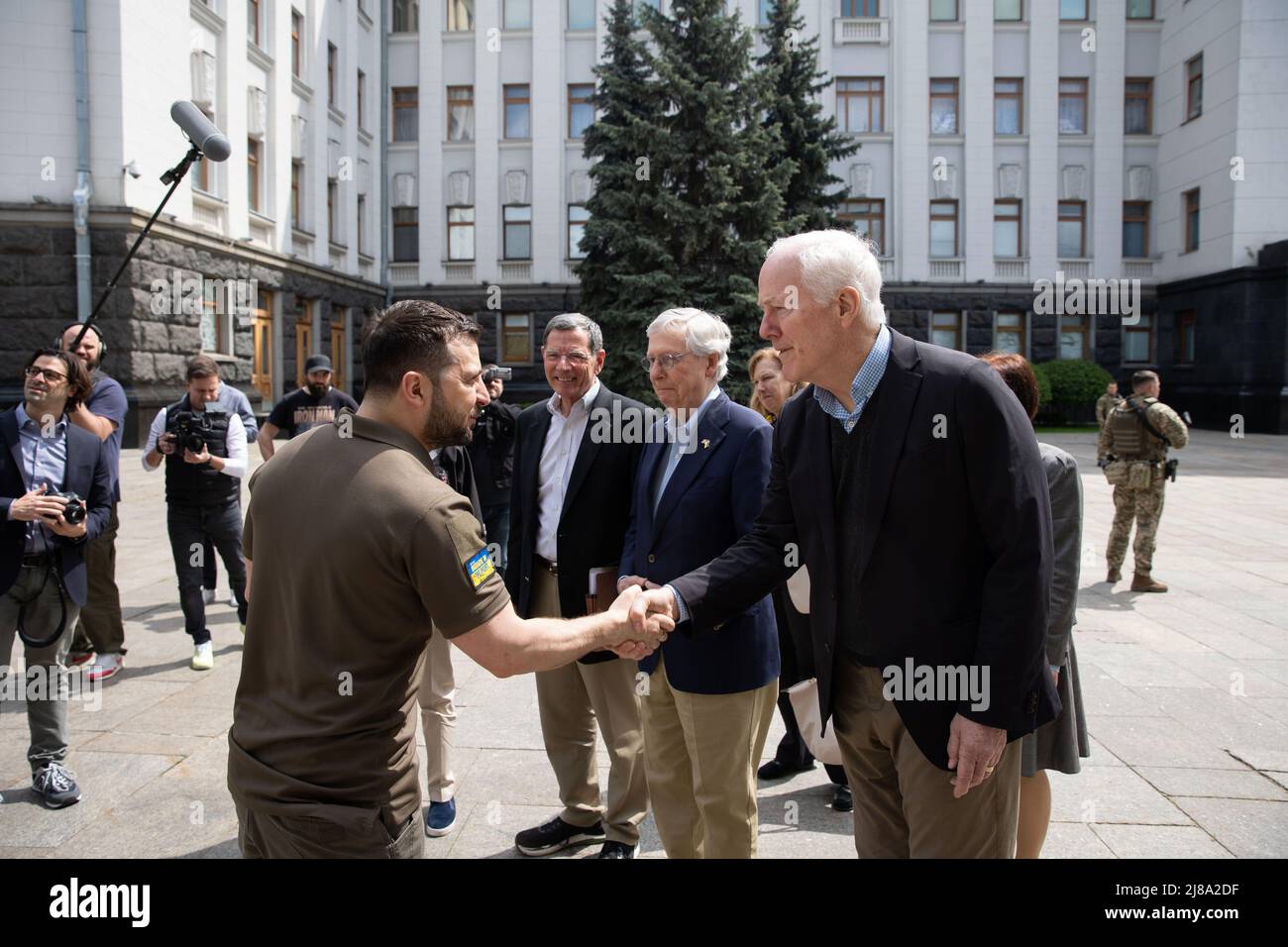 Ukraine President Volodymyr Zelensky met with a delegation of the upper ...