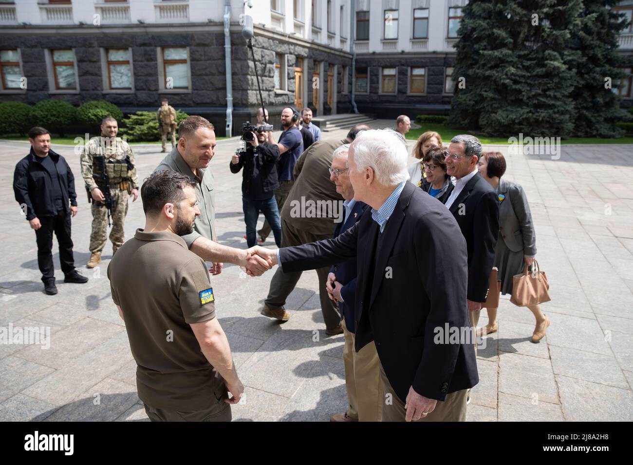 Ukraine President Volodymyr Zelensky met with a delegation of the upper ...