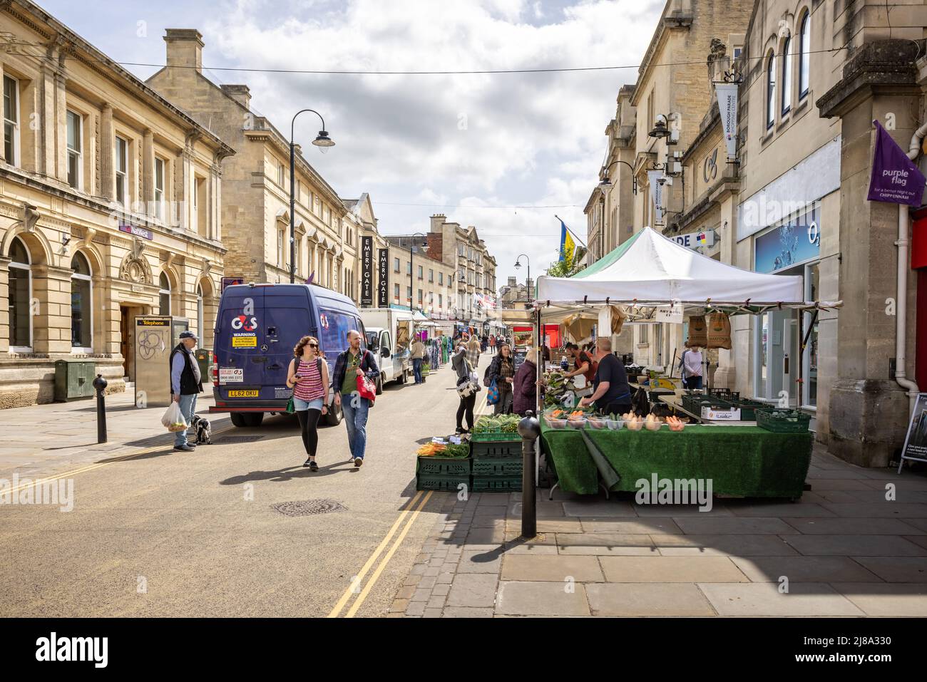 Friday open air street market in Chippenham, Wiltshire, UK on 13 May 2022 Stock Photo Alamy