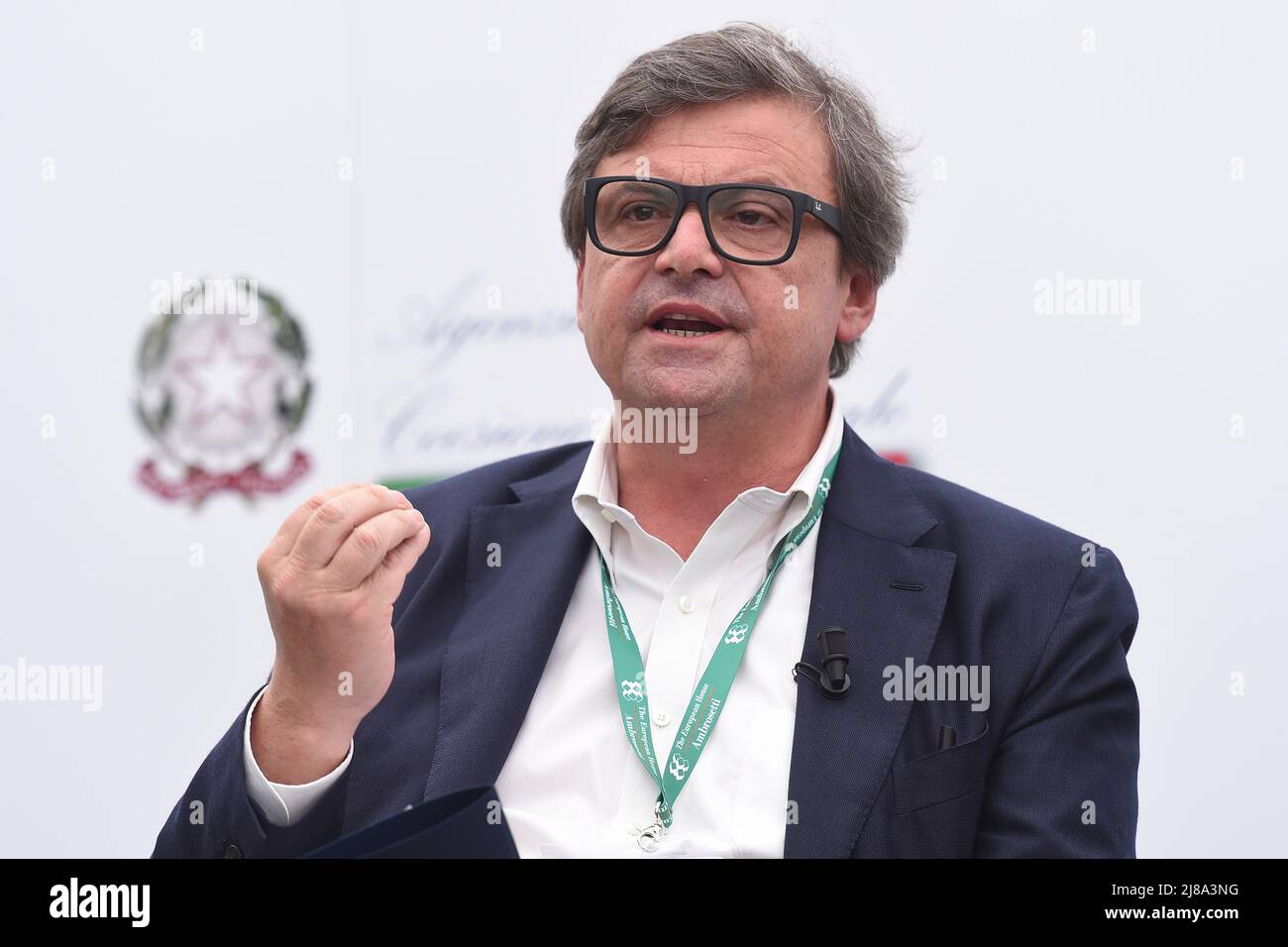 Sorrento, Italy. 14 May, 2022. Carlo Calenda at the 1st edition of ”Verso Sud” organized by the European House - Ambrosetti in Sorrento, Naples Italy on 14 May 2022. Credit:Franco Romano/Alamy Live News Stock Photo