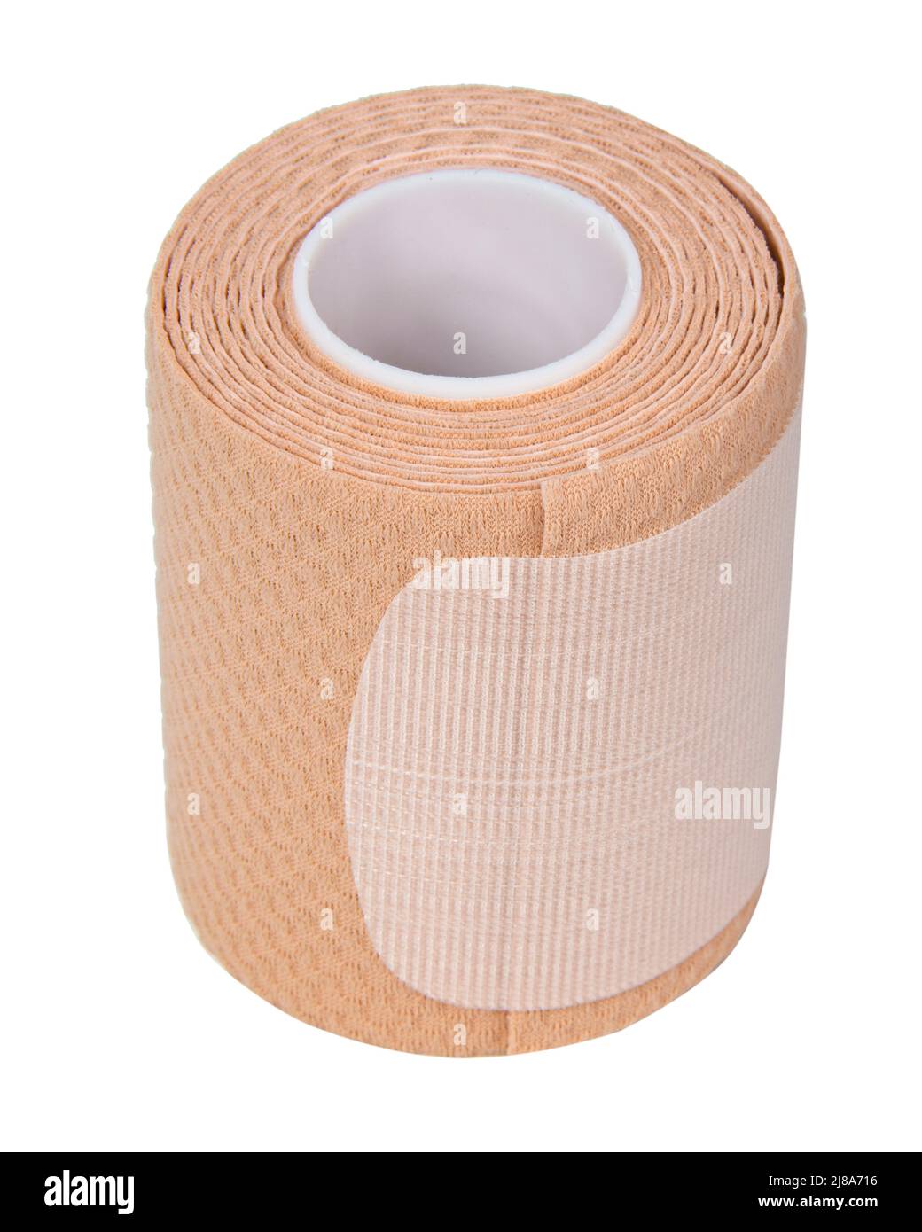 Bandage medical tape beige rolled isolated on the white background