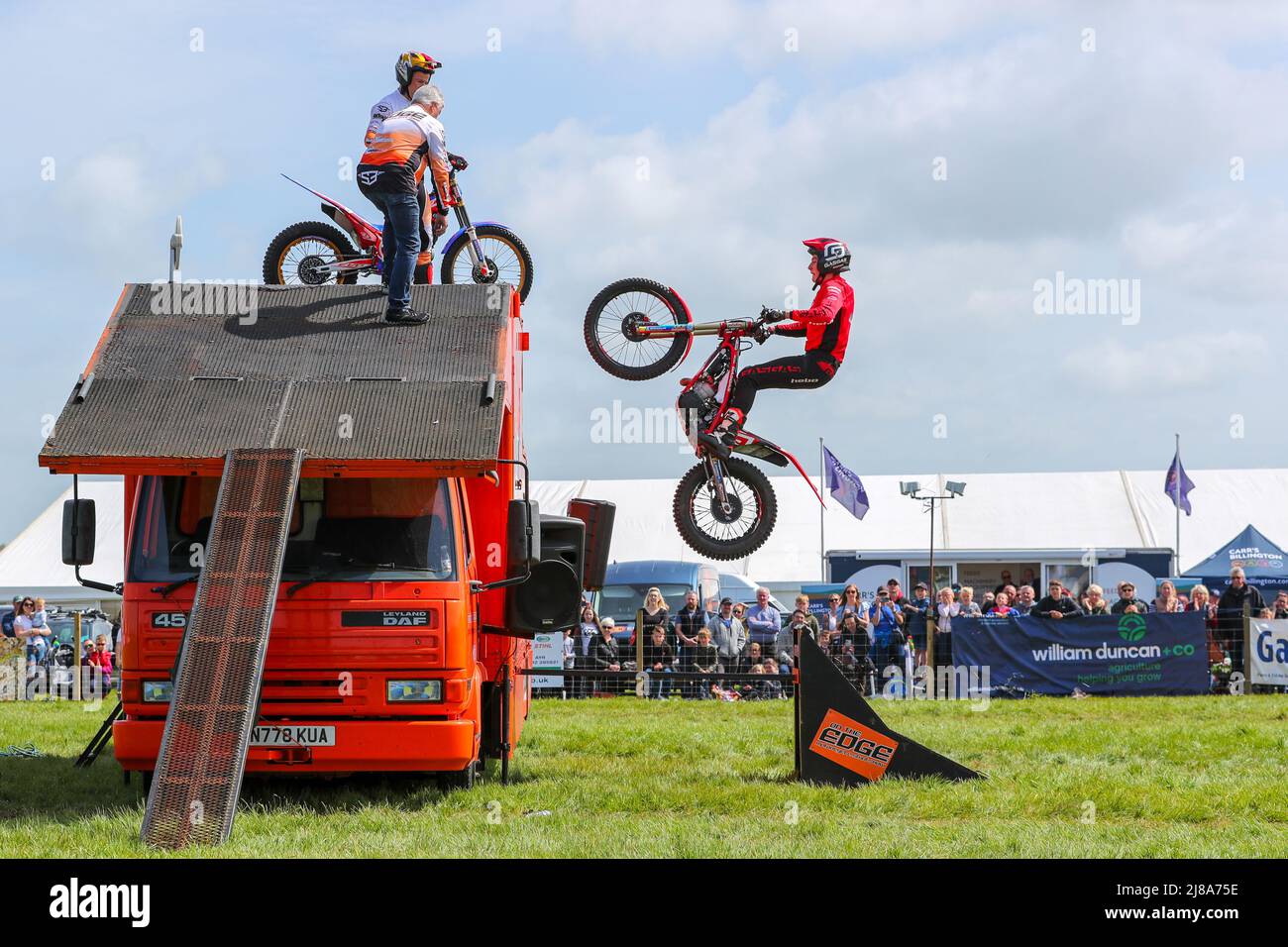 Ayr, UK. 14th May, 2022. After a gap of 2 years because of Covid regulations, Ayr County Show returned to Ayr Racecourse with exhibitions, displays and competitions covering all aspects of agricultural and rural life along with sporting challenges in 'Tug o' War' for both men's and women's teams. The event, thought to be one of the biggest of its kind in Scotland, attracted 1000's of spectators who enjoyed the warm and sunny weather. Credit: Findlay/Alamy Live News Stock Photo