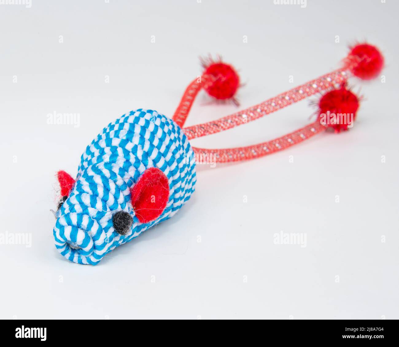 Cat toy mouse for fun on the white background Stock Photo