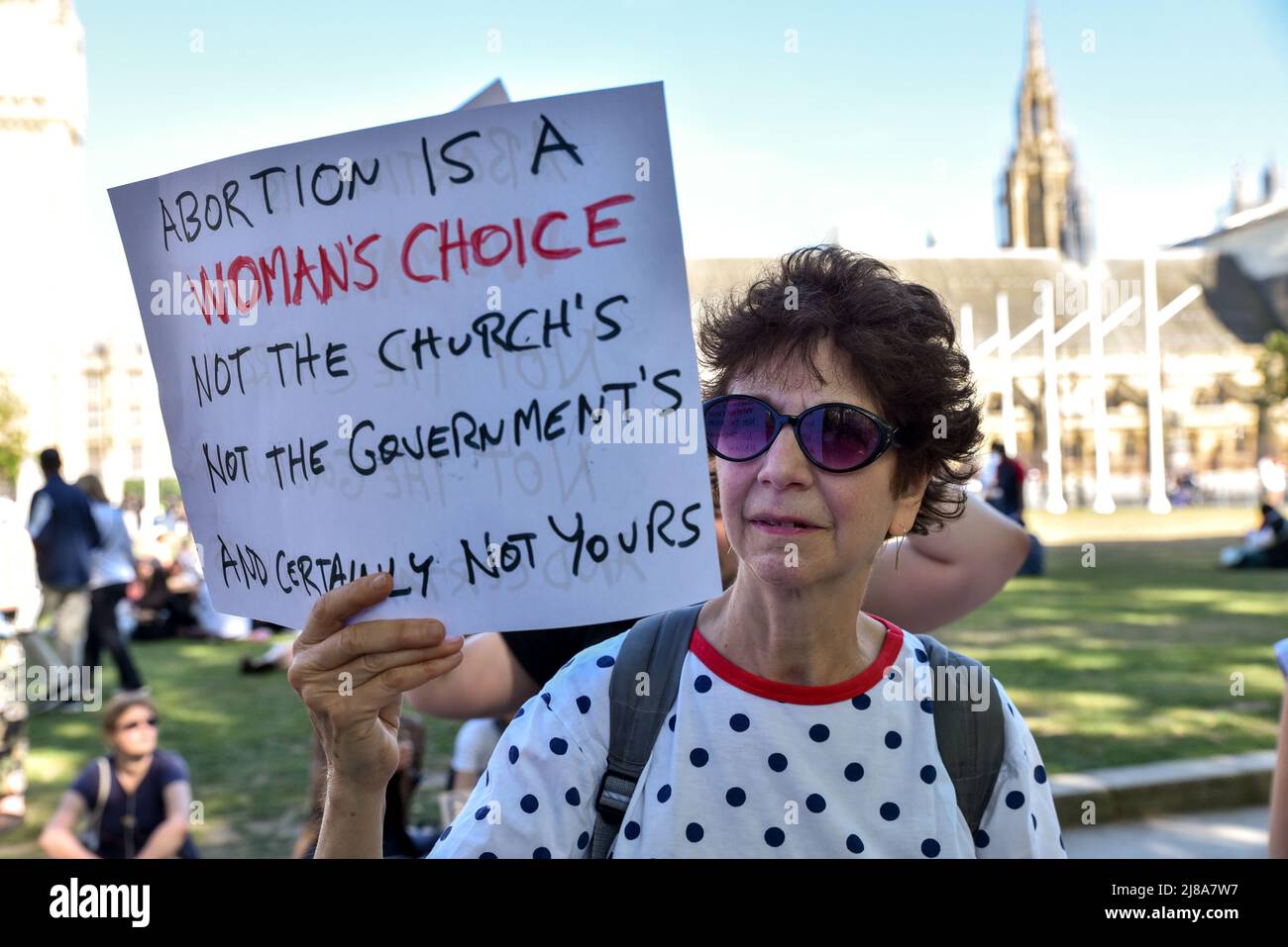 Parliament Square, London, UK. 14th May 2022. Prochoice protest in