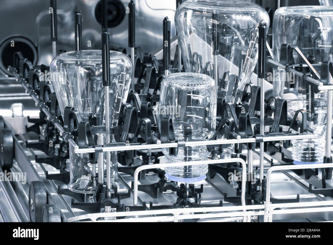 The glass bulb, Chemical or pharmaceuticals flask in the washing